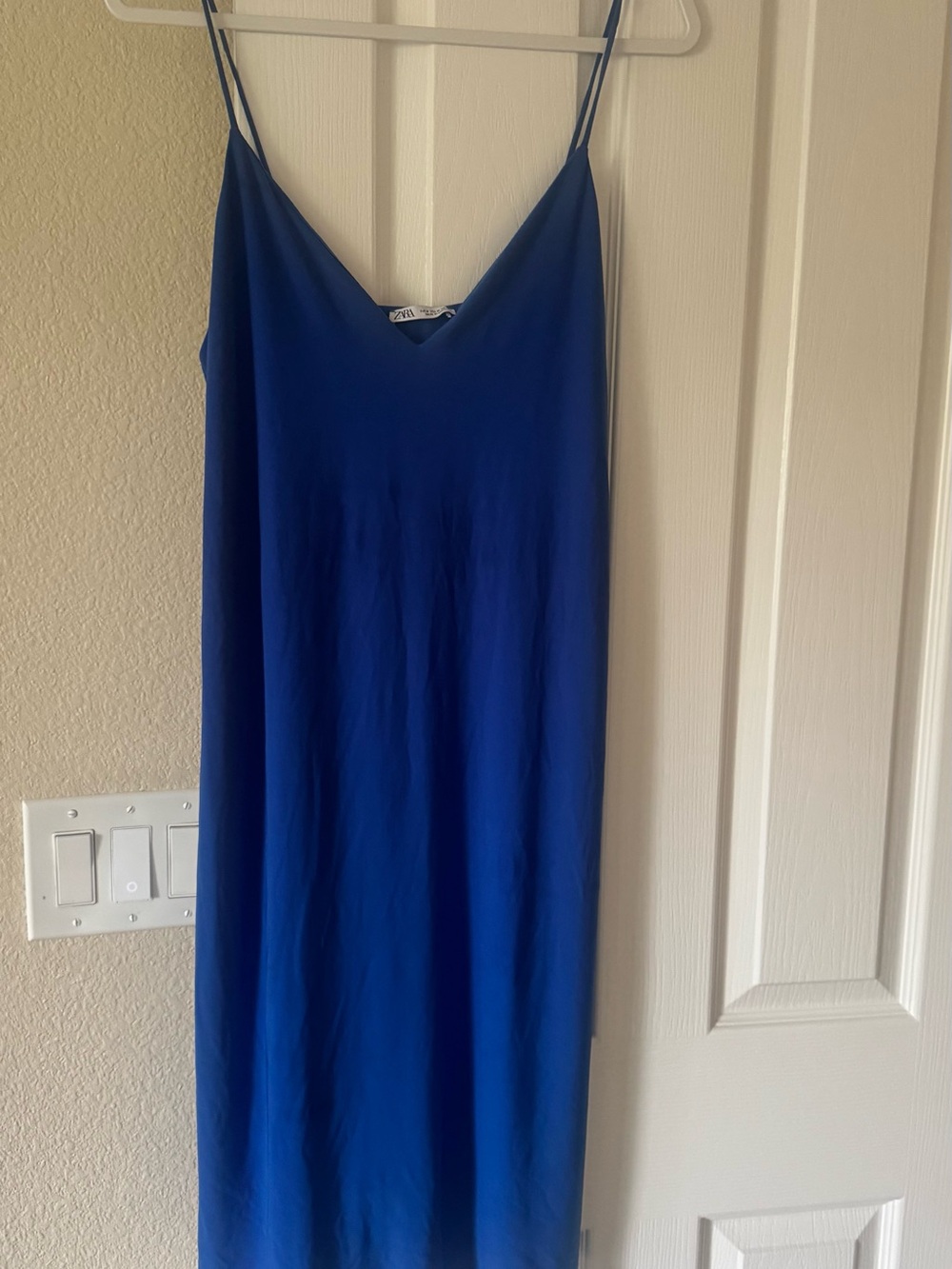 Zara-Classic Cobalt Slip Dress with Spaghetti Straps-M
